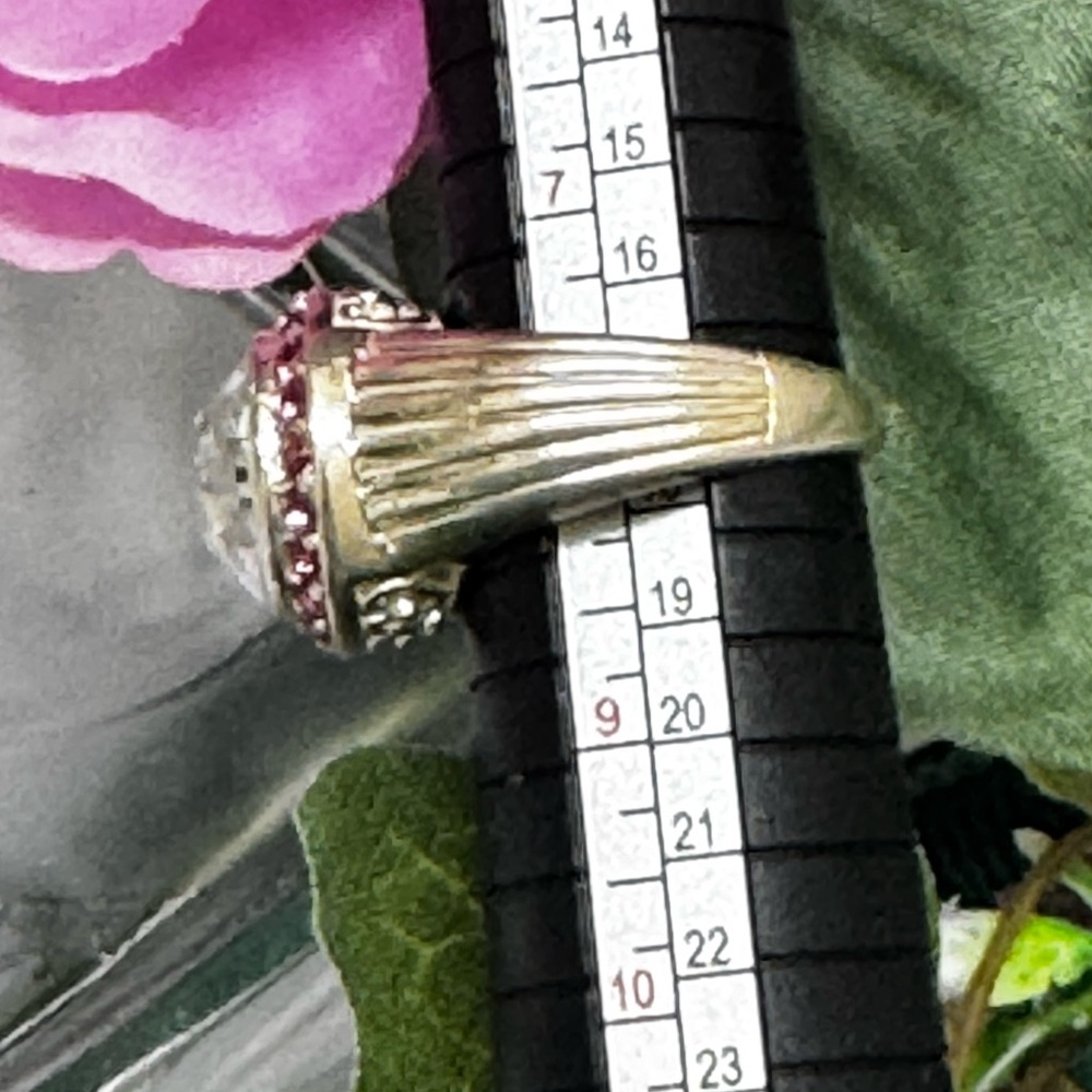 Ruby Cluster Cocktail Ring, Sterling Silver & Cub… - image 8